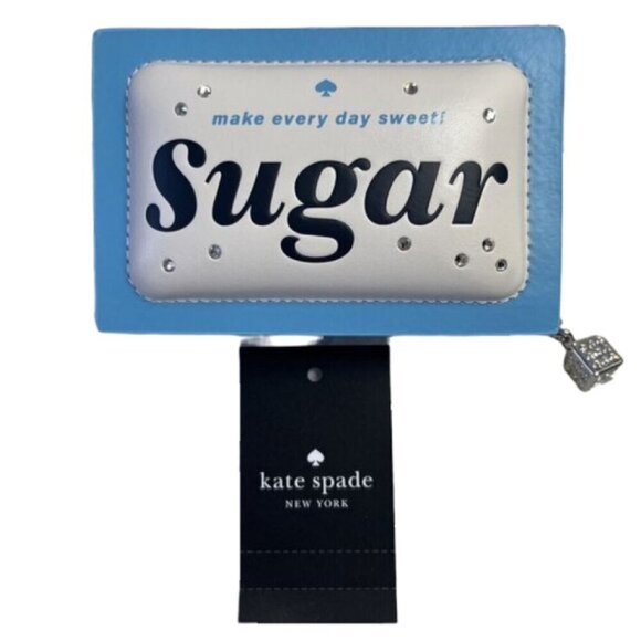 Kate Spade Coffee Break 3D Sugar Packet Small Card Holder Cream Multi NWT - Picture 1 of 7